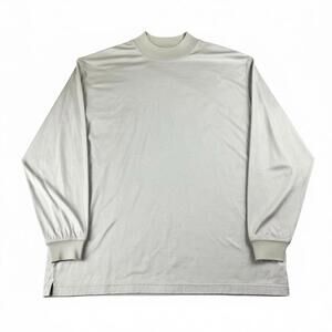 90's Tricot St. Raphael Mercerized Cotton Mock Neck Sweater Men's Large Cream